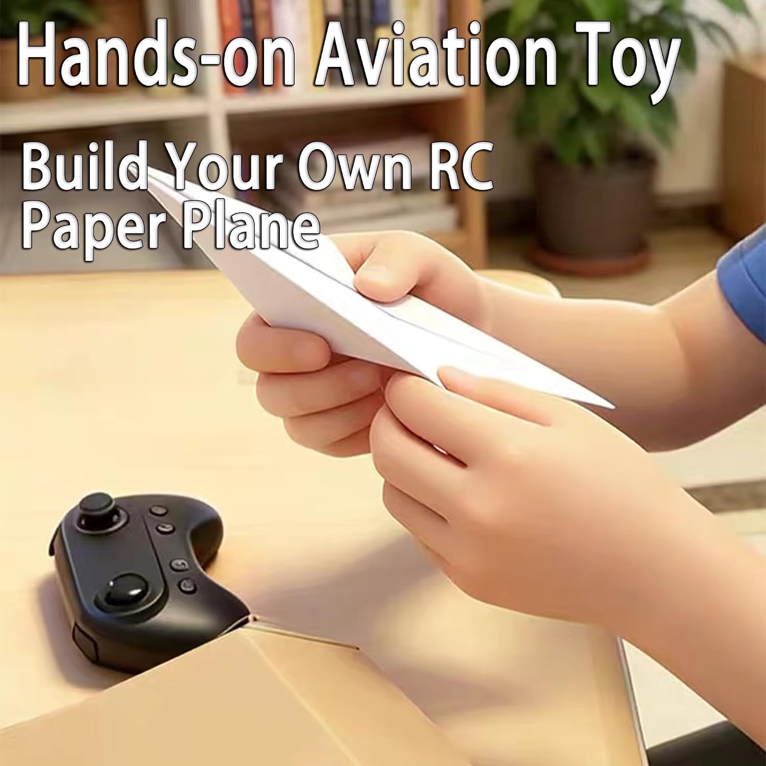 Hands folding a paper airplane