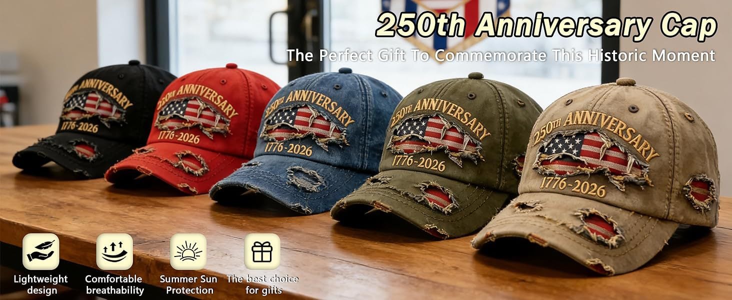 Product details for 1776 2026 patriotic denim cap