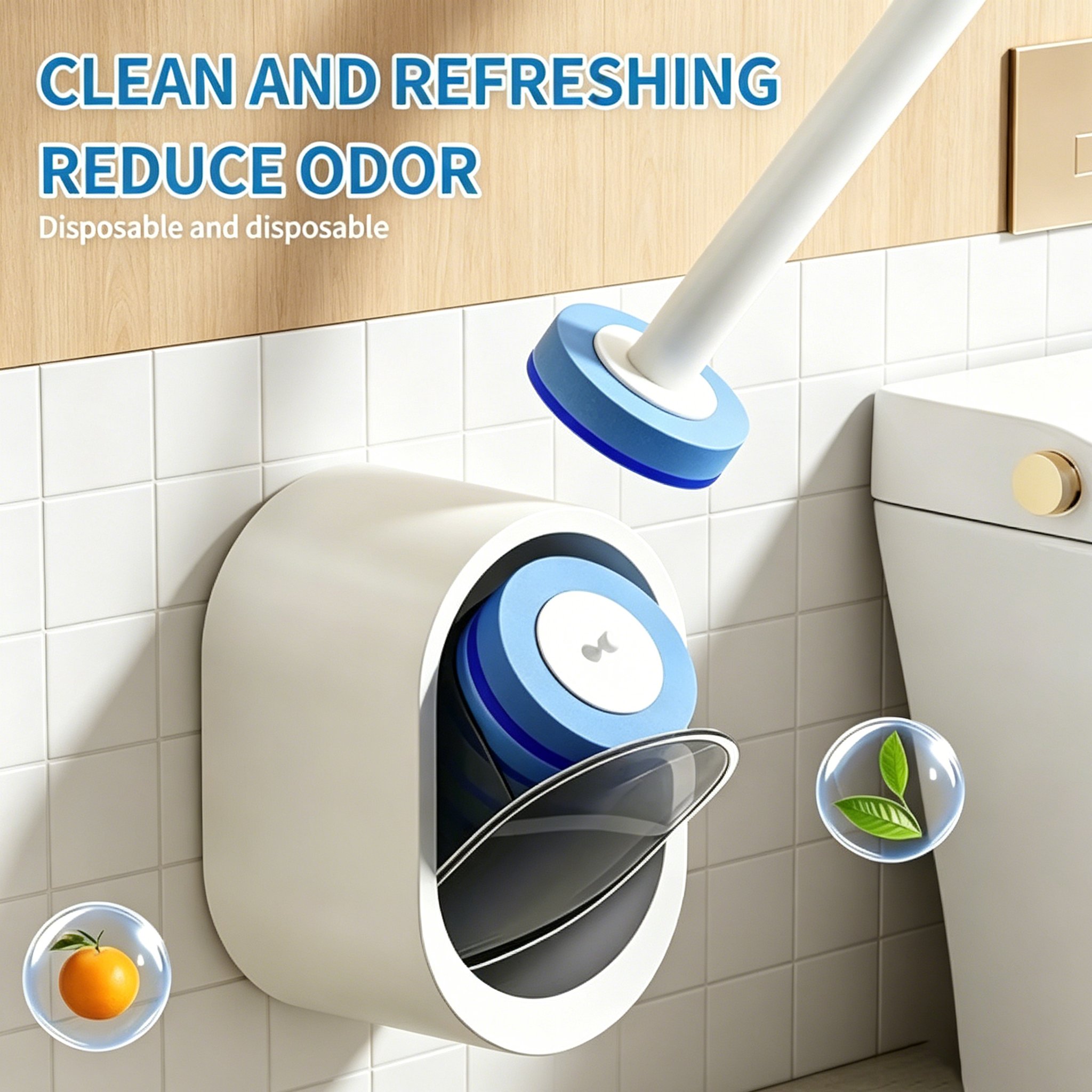 Hygienic disposable toilet brush refill heads