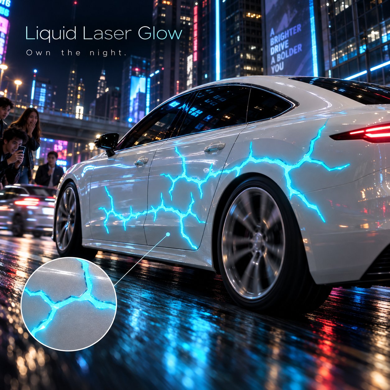 Liquid laser thunder pattern car wrap