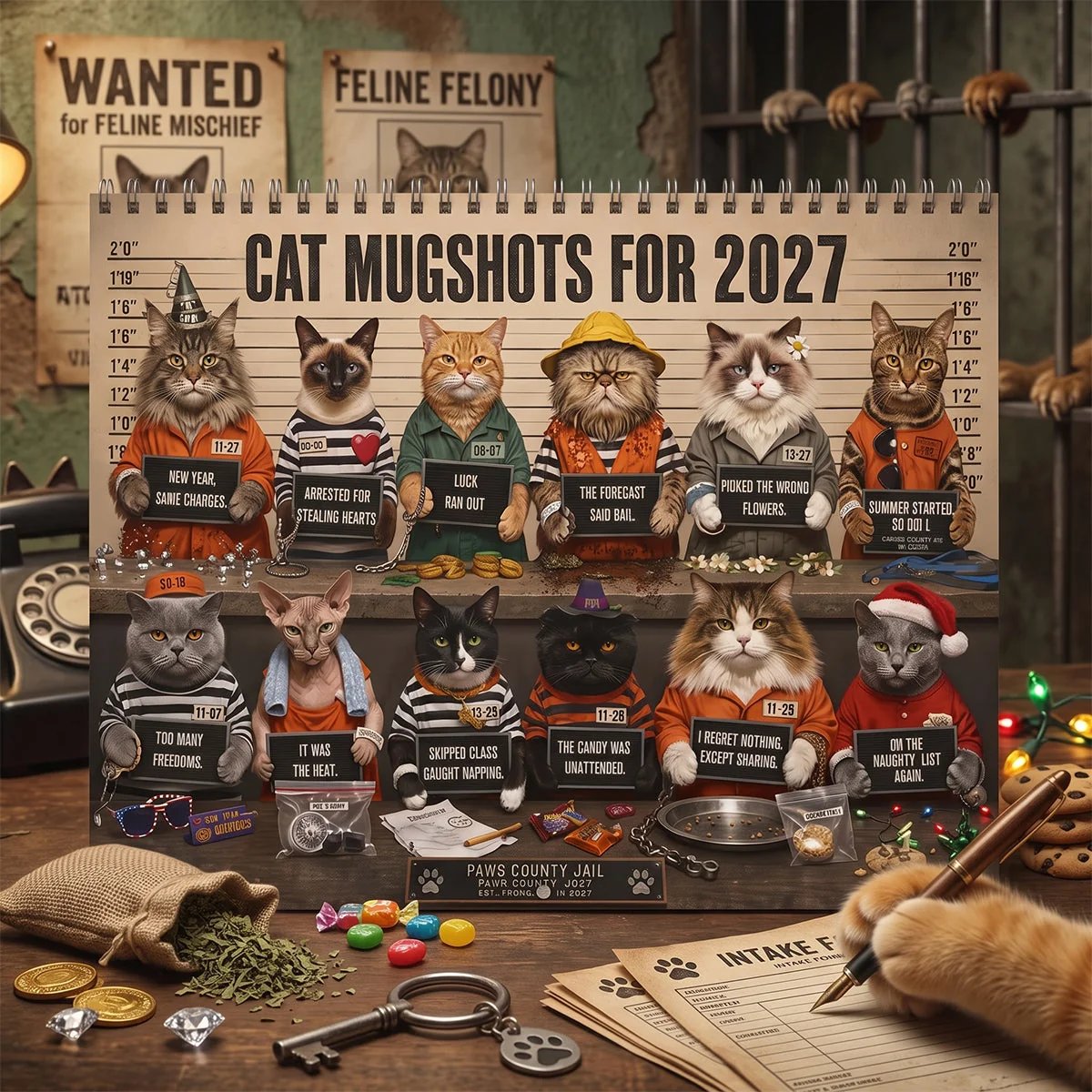 Cat Mugshots 2027 Calendar