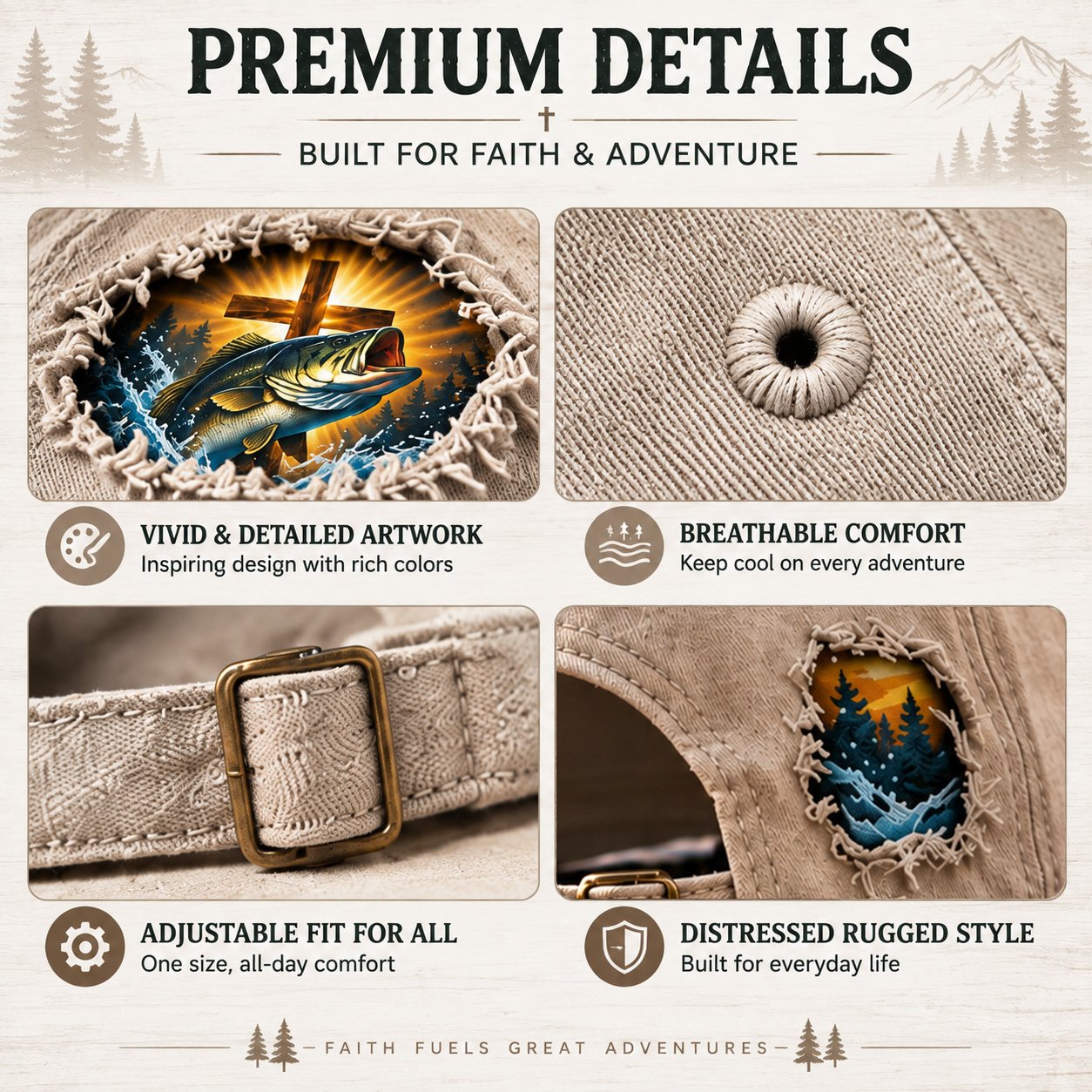 Fishing faith cap gift