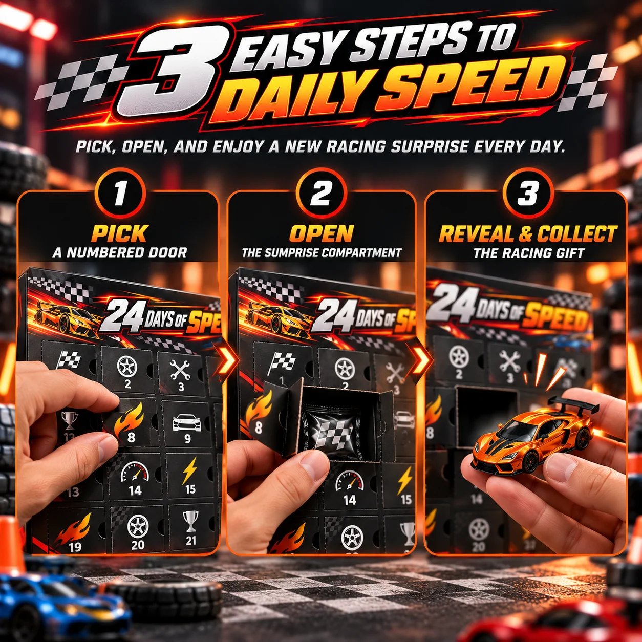 🏎️ RaceRush™ 24-Day Racing Advent Calendar detail