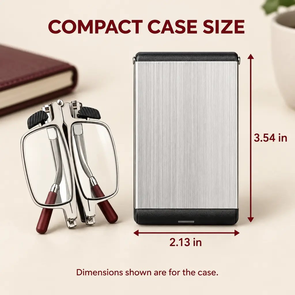 Storage case measures 3.54 inches high and 2.13 inches wide