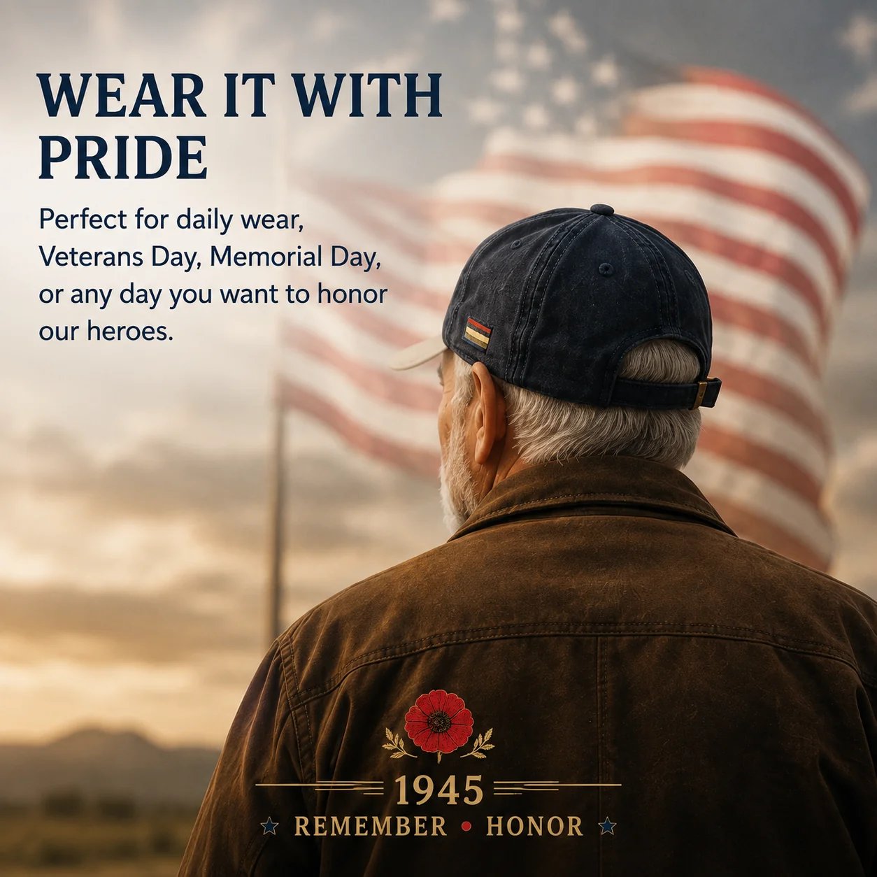 Wear the 1945 remembrance cap with pride