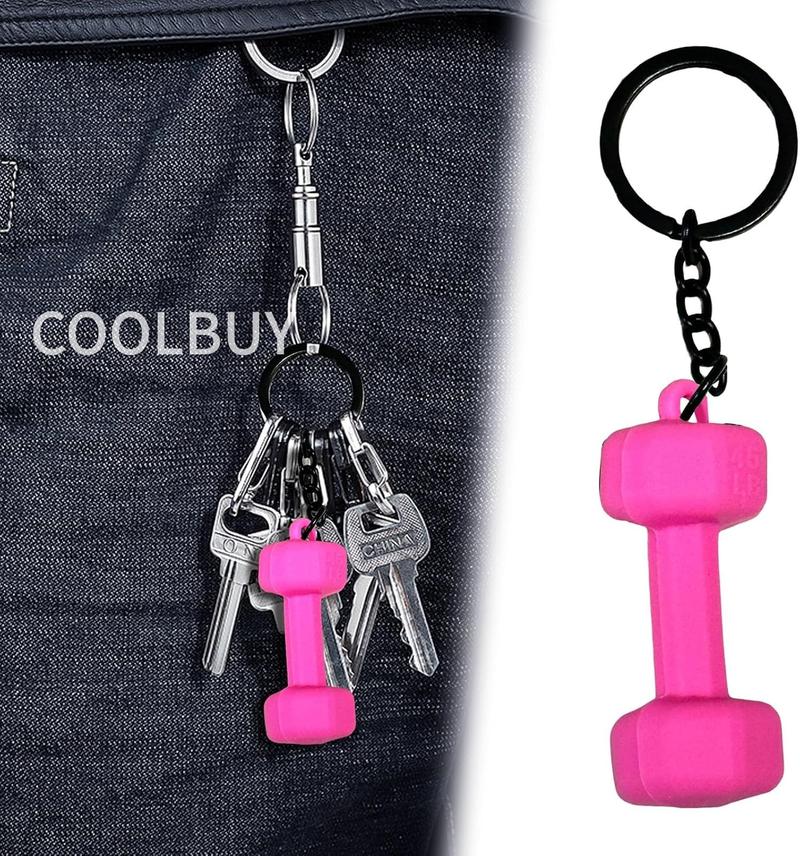 Product Introduction of COOLBUY 2 Piece Set Mini Dumbbell Keychain Fitness Keychain Gym Enthusiast Weightlifting Keyring Fitness Gift Bag Charms Backpack Charms 7
