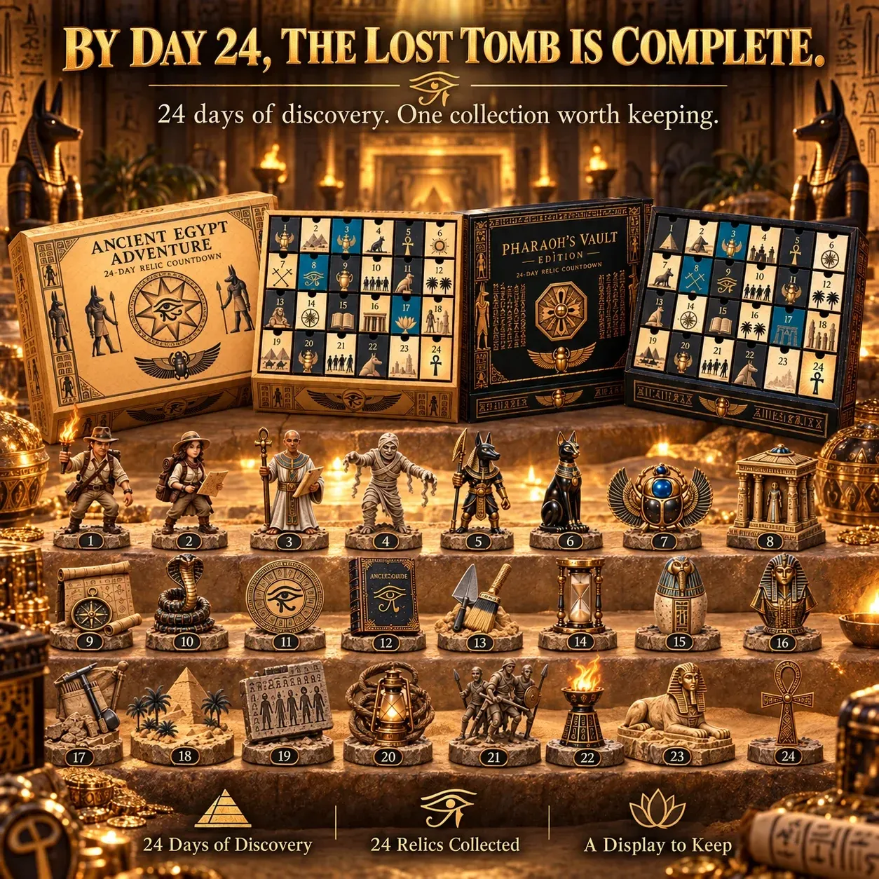 Completed 24-day Ancient Egypt relic collection display