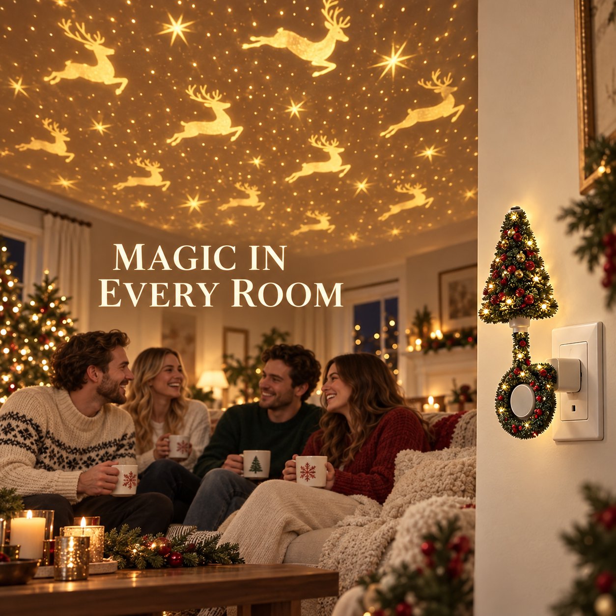 Christmas room projection decor