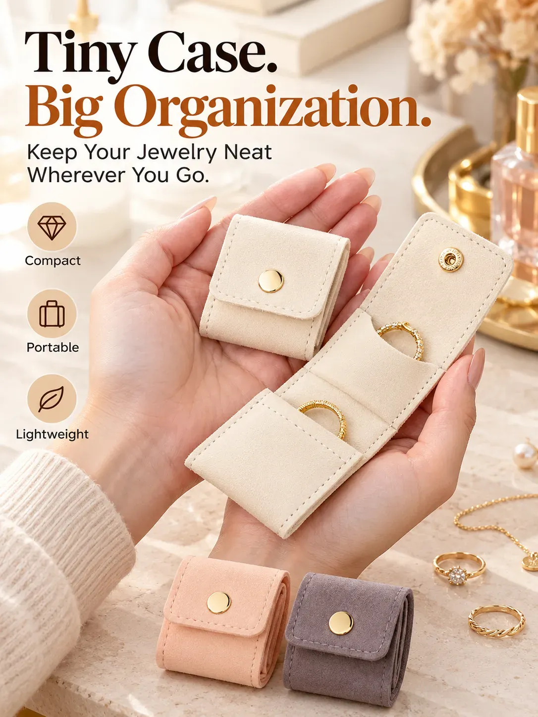 Foldable jewelry organizer size and design