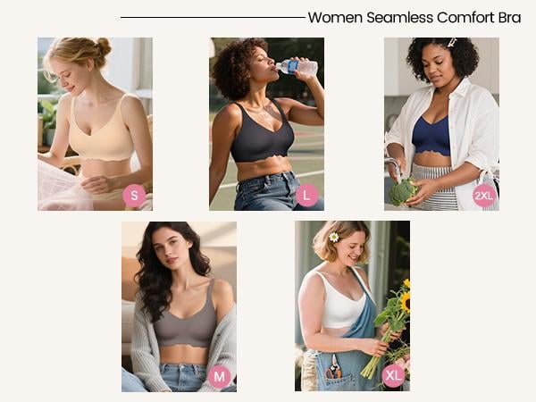 As Fairy Bras for Women Seamless Wireless Everyday Bra Comfortable Push Up Womenswear Full Coverage No Underwire Supportive Bra