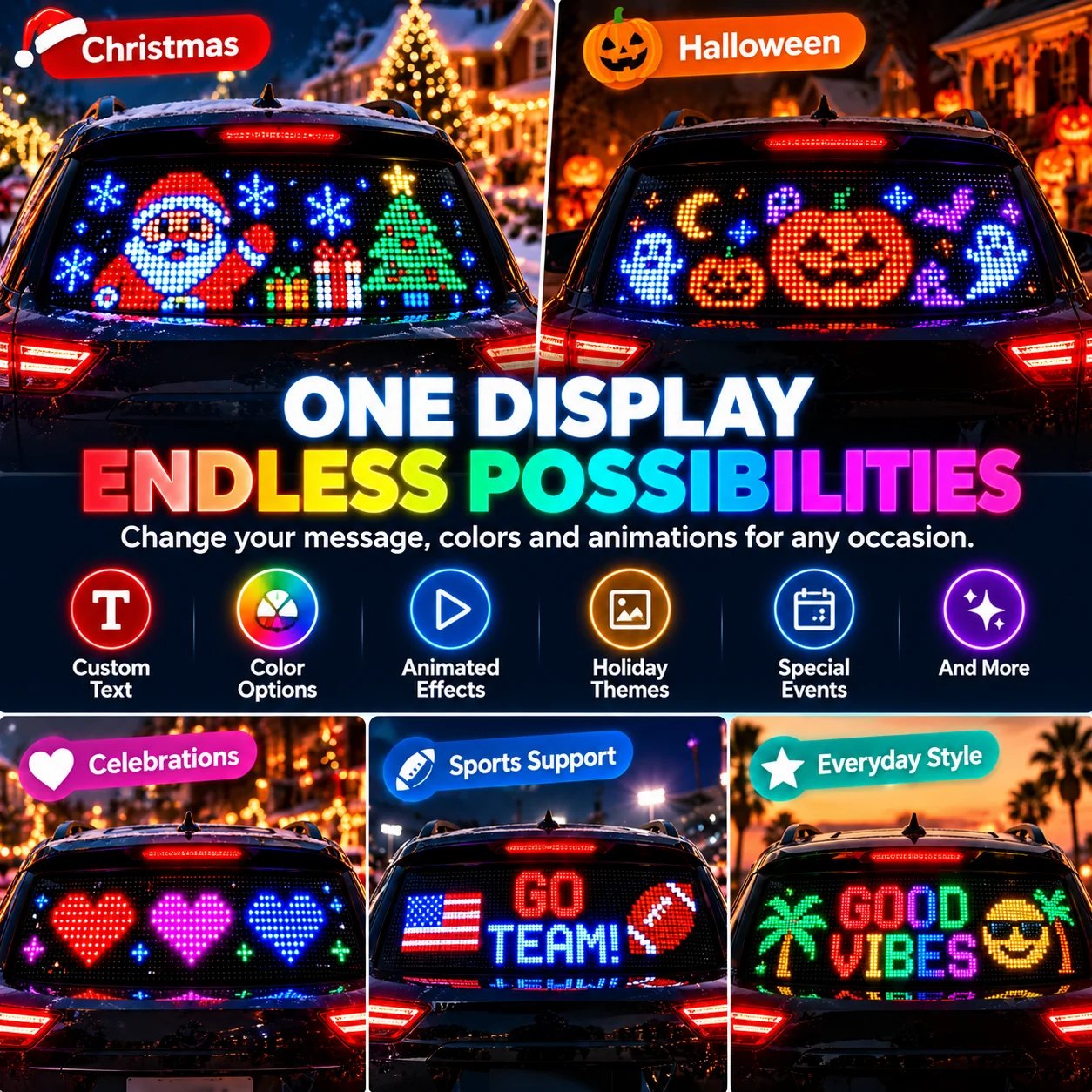 LED pixel car display product detail