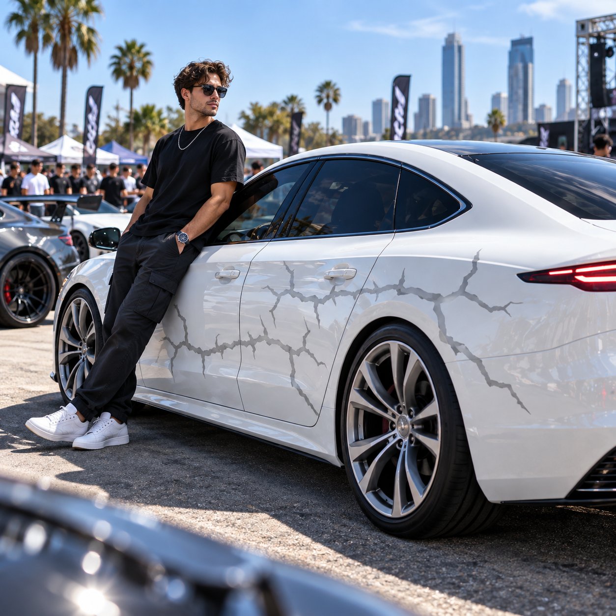 Automotive liquid laser vinyl wrap material