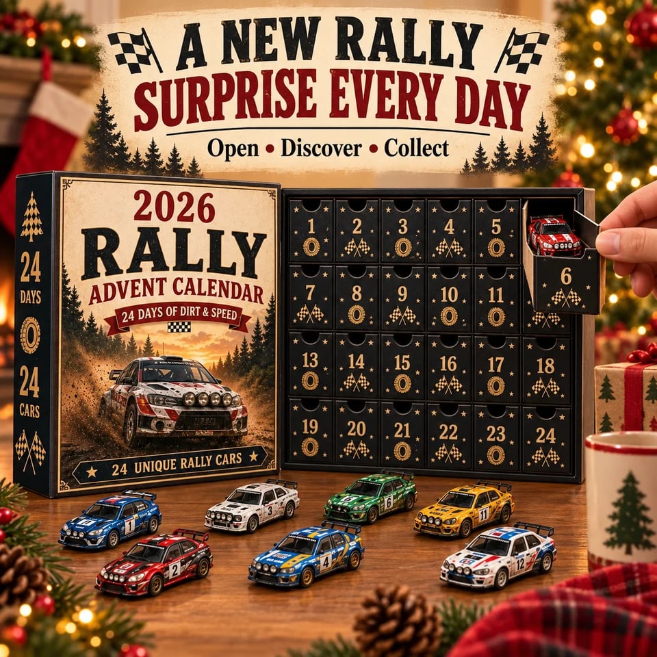 24 collectible rally cars Christmas countdown