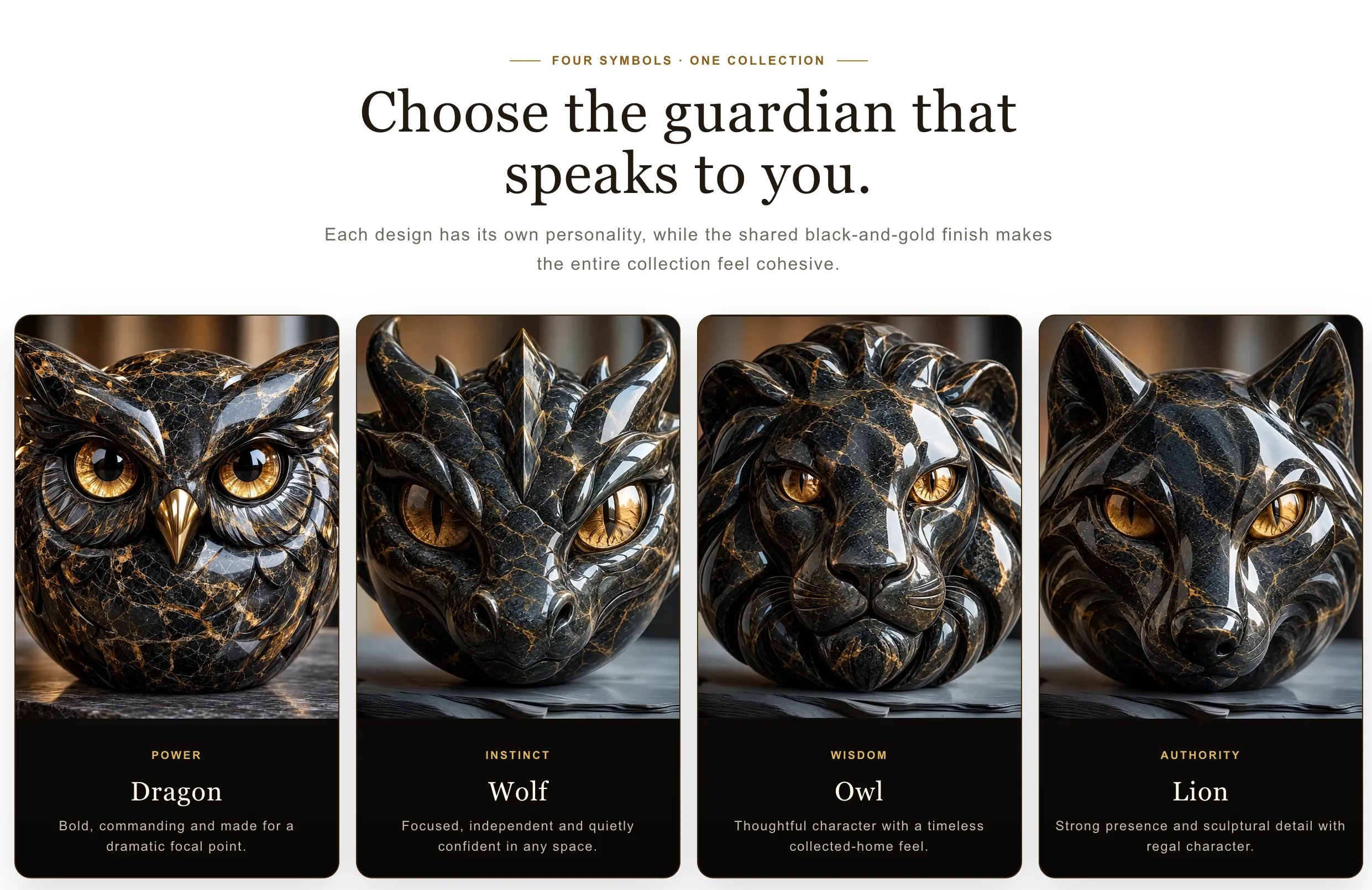 Guardian animal stone sculpture collection