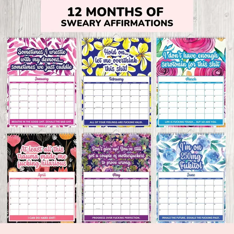 Diseño floral del calendario de salud mental 2027