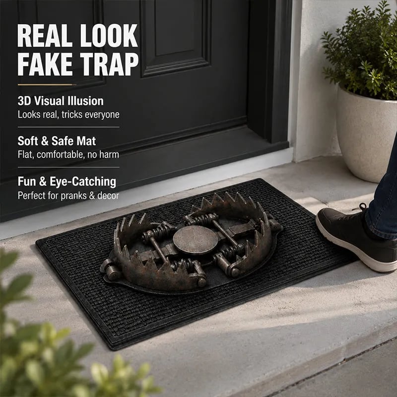 Real look fake trap doormat at front step
