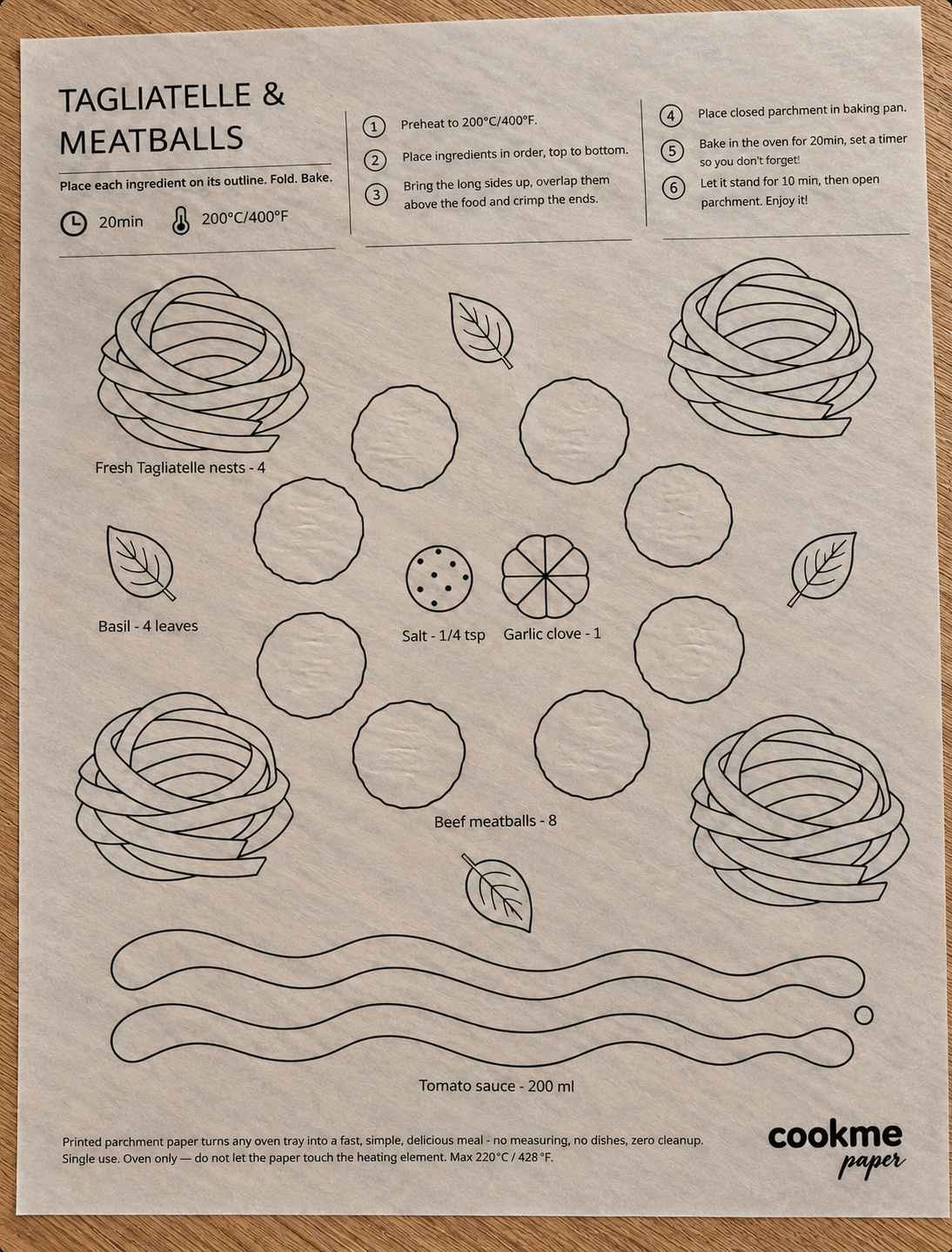 Illustrated ingredient layout