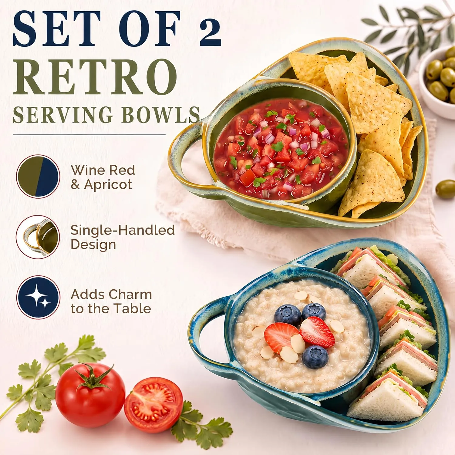 Divided serving bowls styled for parties and everyday meals