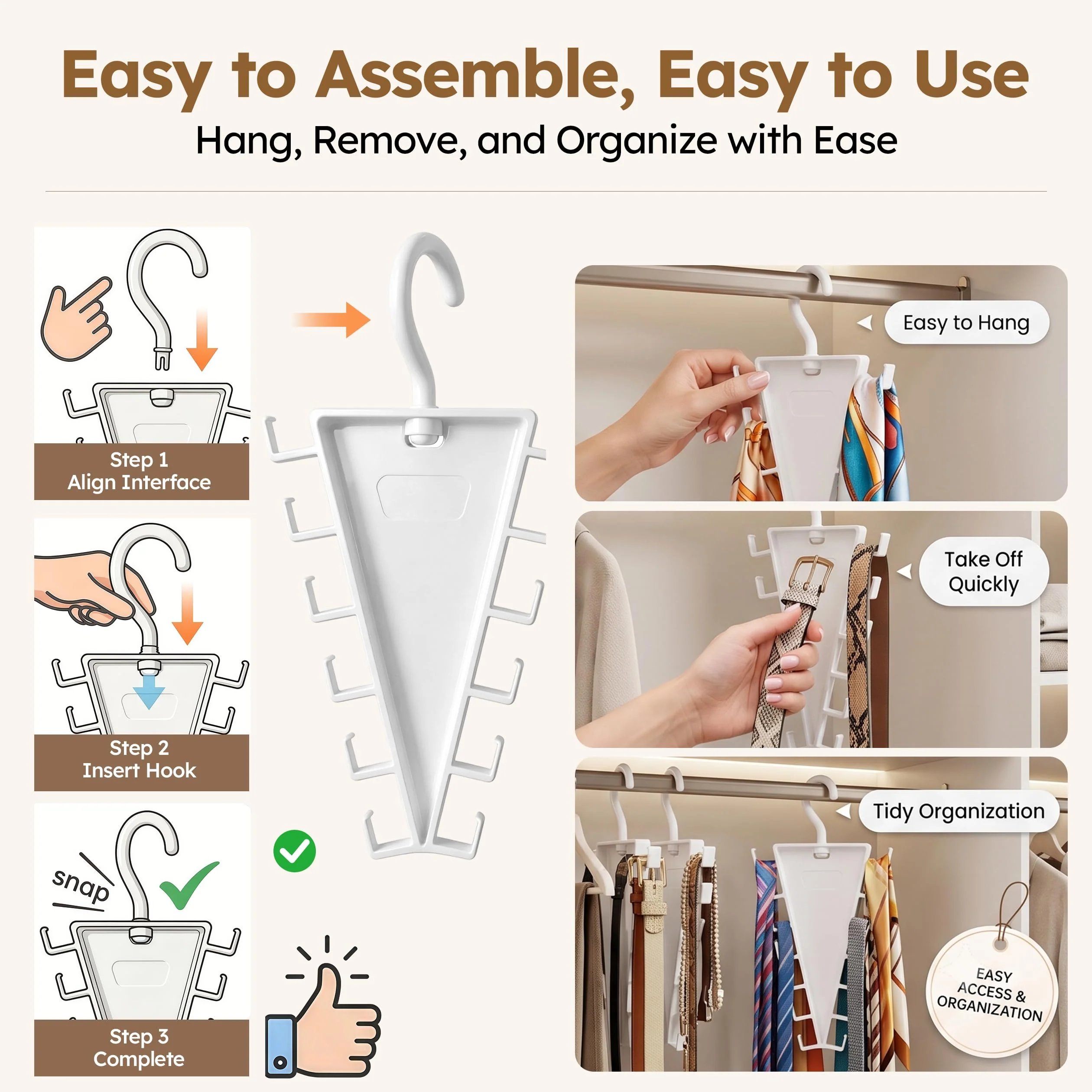 How to assemble and use V-shaped closet organizer