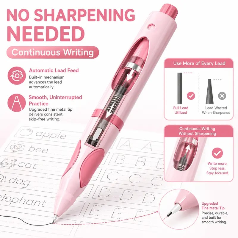 Self advancing pencil that does not require sharpening