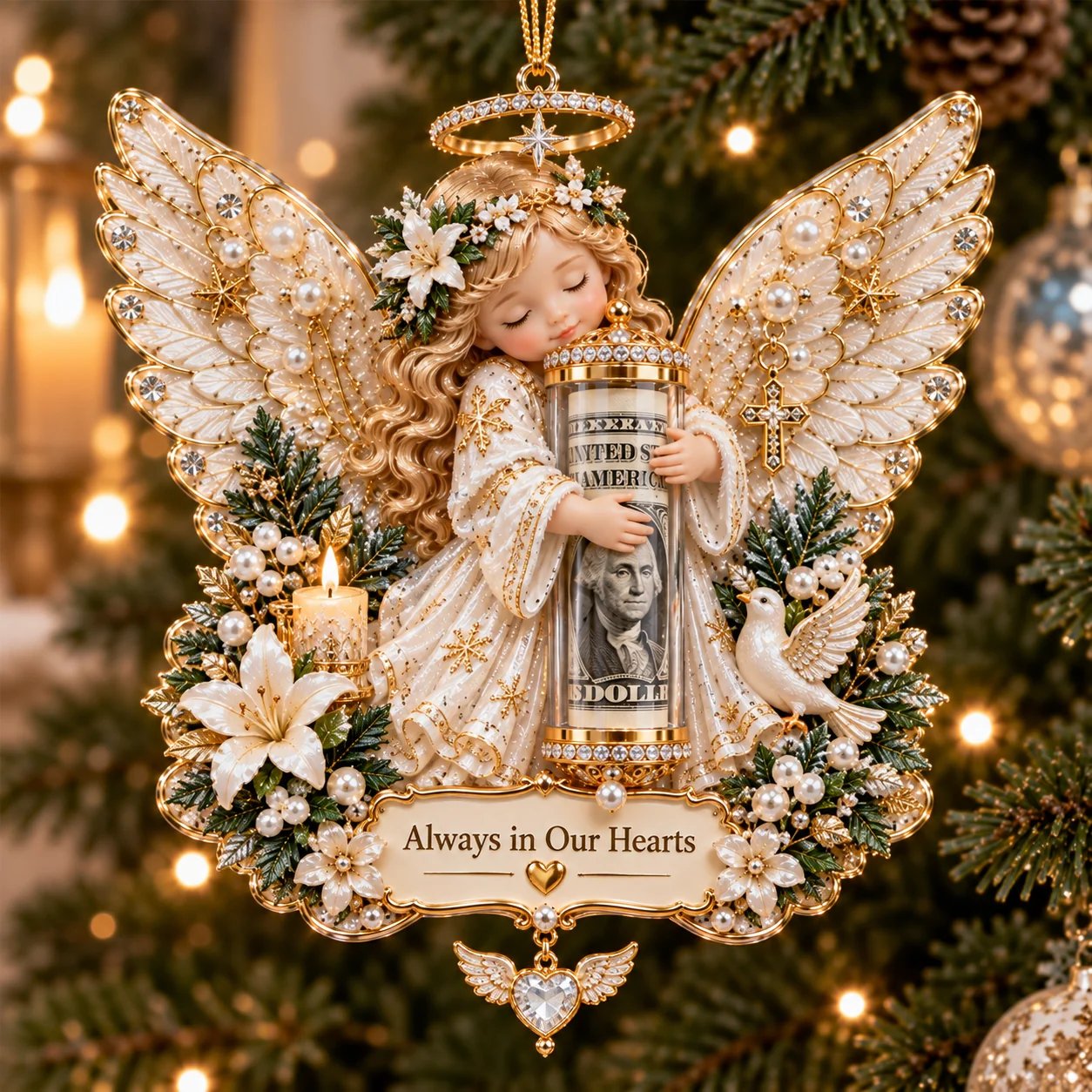 Memorial Angel Cash Holder Ornament