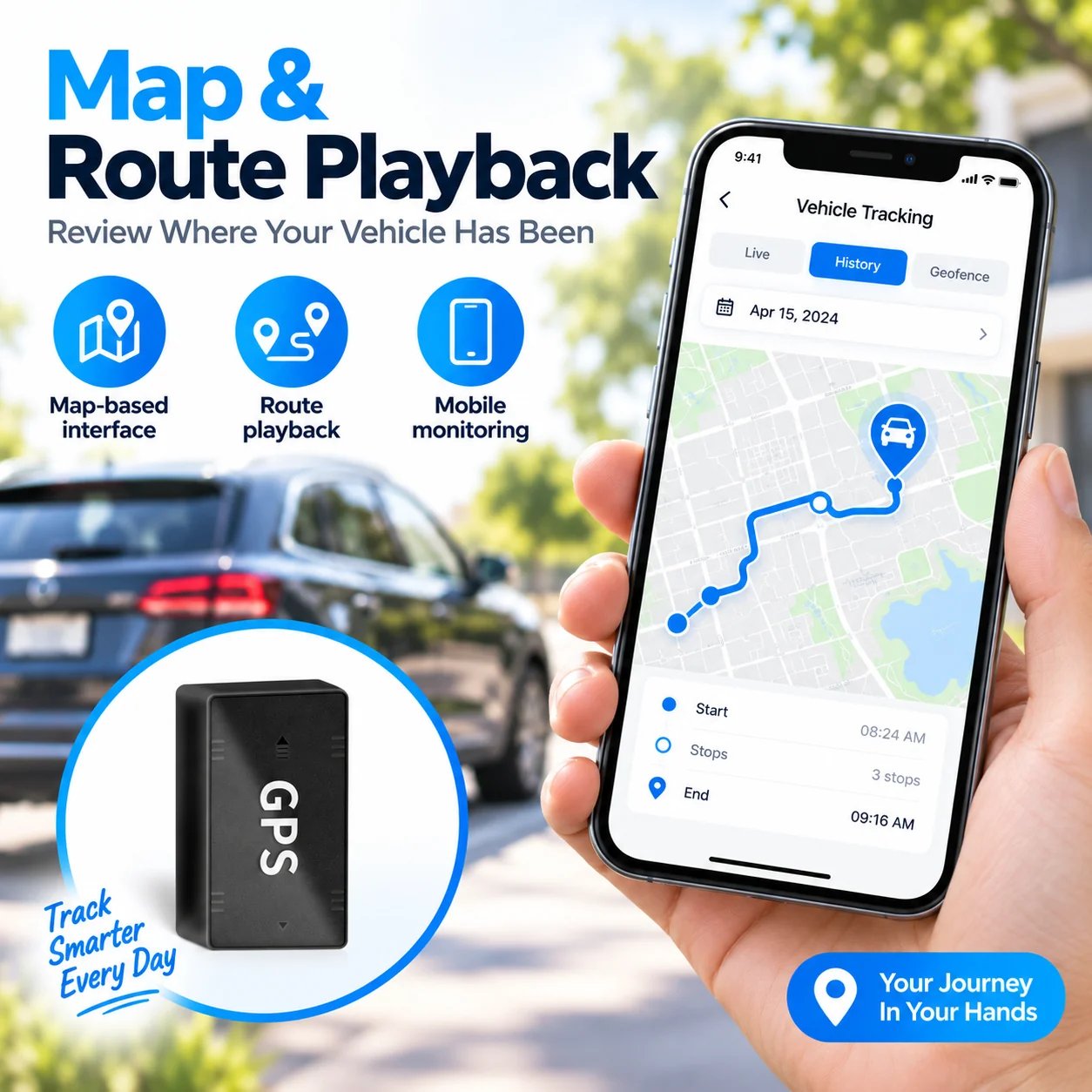 Mini GPS tracker placement options