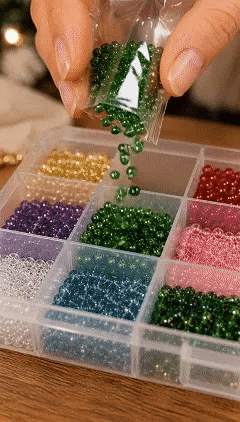 DIY Christmas tree bead crafting animation