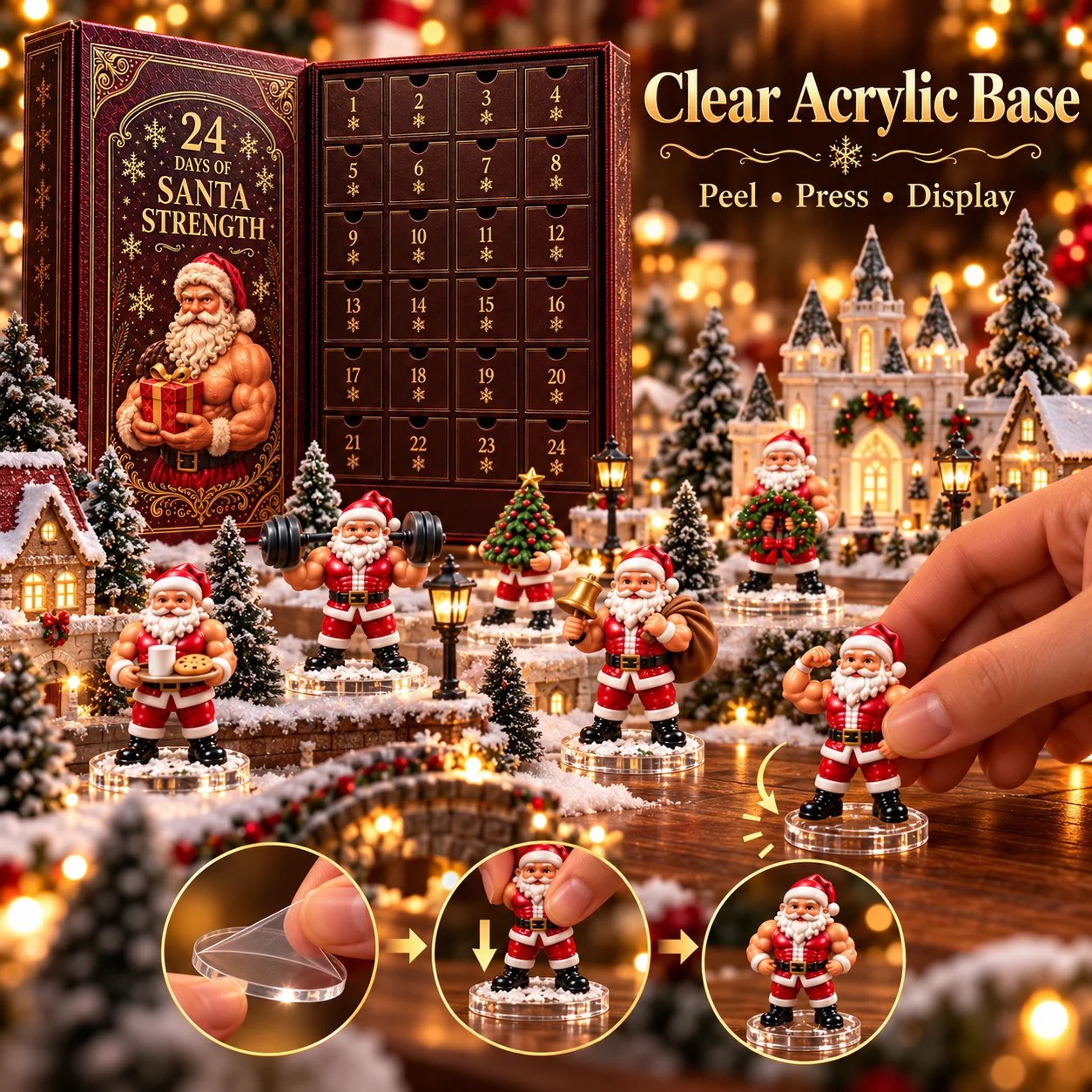💪🎅 Santa Strength 24-Day Countdown Advent Calendar 2026 features