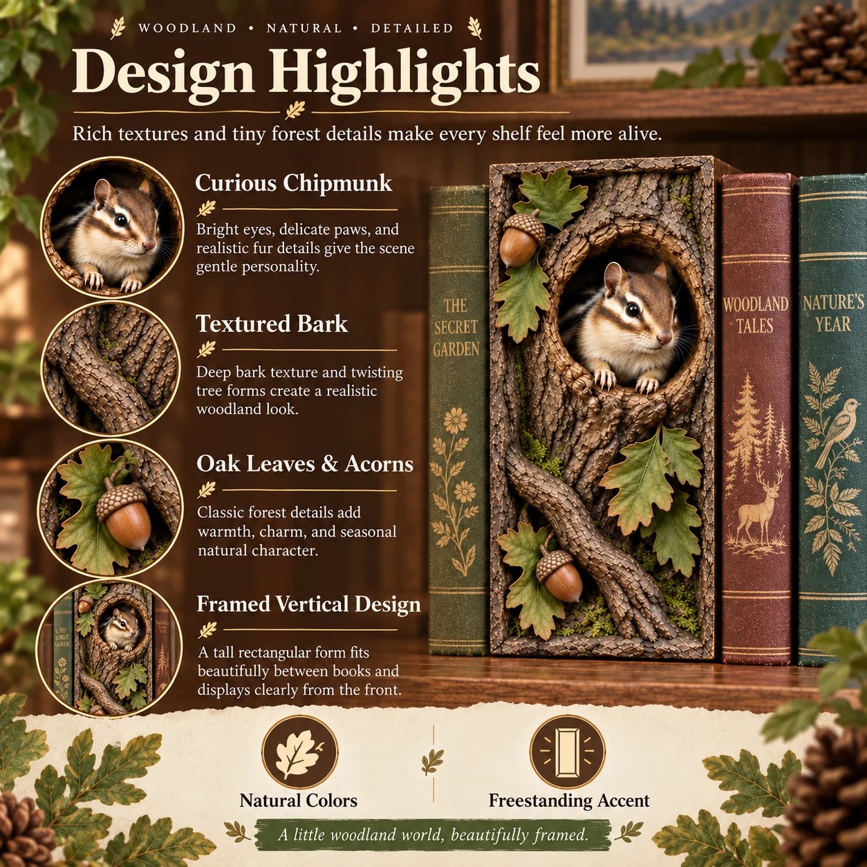 Chipmunk book nook design details