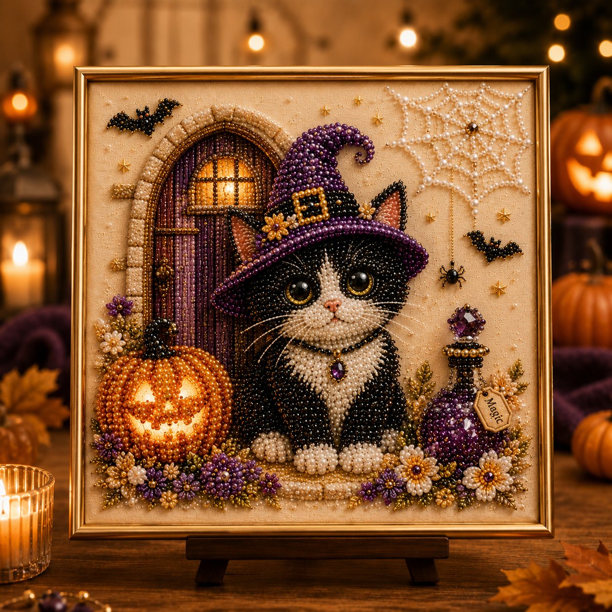 Halloween cat artwork design details