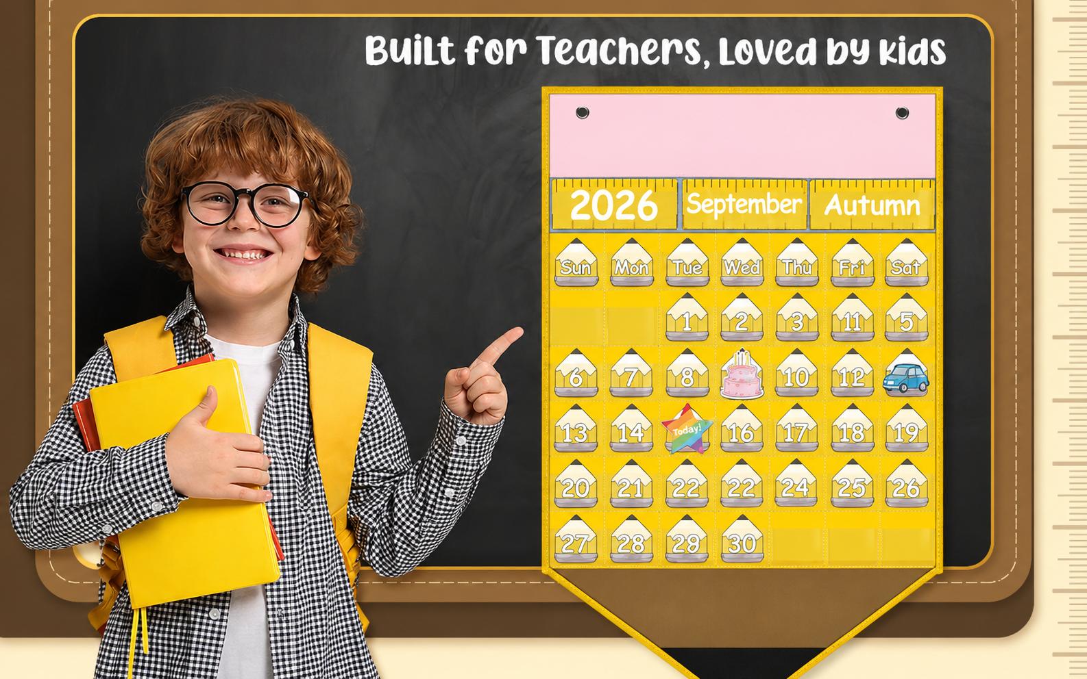 Holiday and special event cards for classroom calendar pocket chart