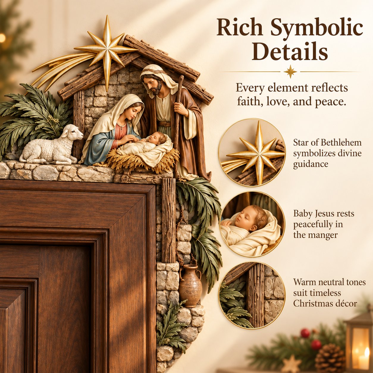 Symbolic Nativity Christmas details