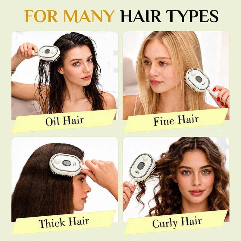 USB-C rechargeable electric spray massage comb