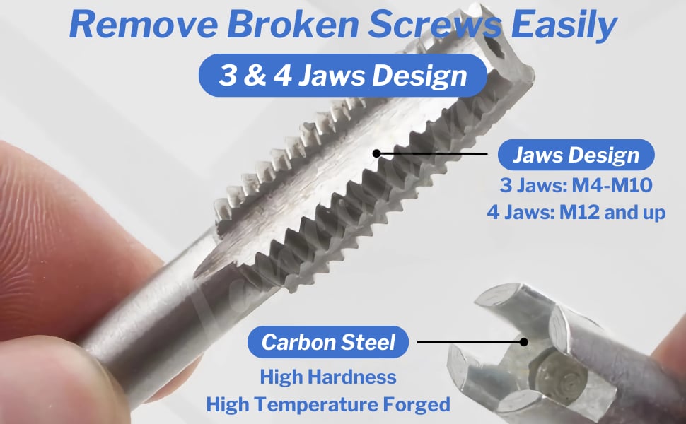 Screw Tap Extractor Set, Steel Broken Head Taps Remover for Industrial Screw Bolt Removal