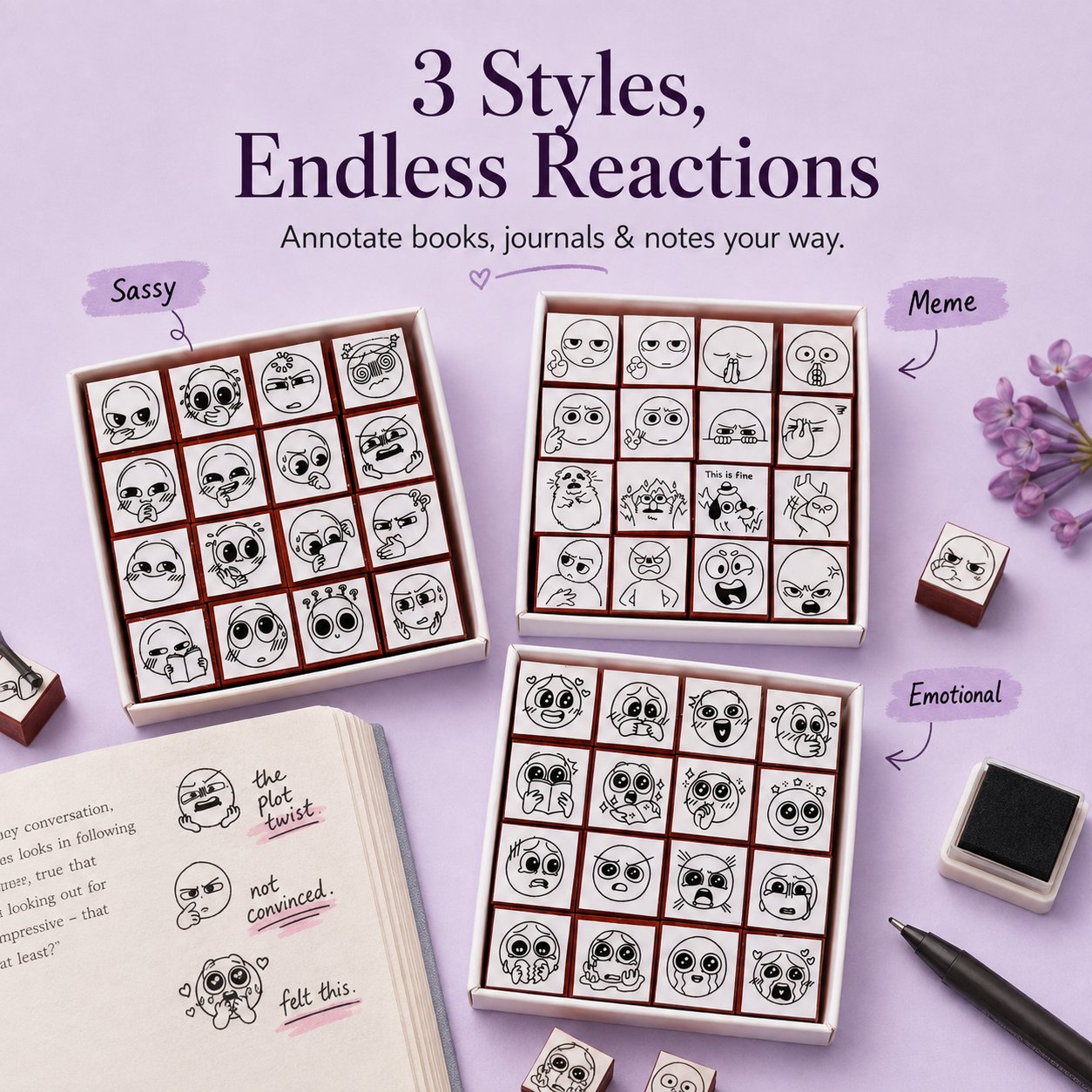 Three expressive stamp styles