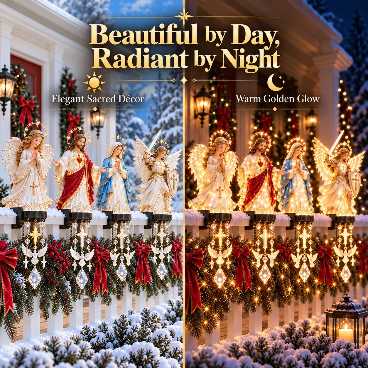Sacred Christmas railing centerpiece