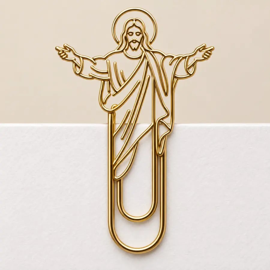 Jesus gold paper clip