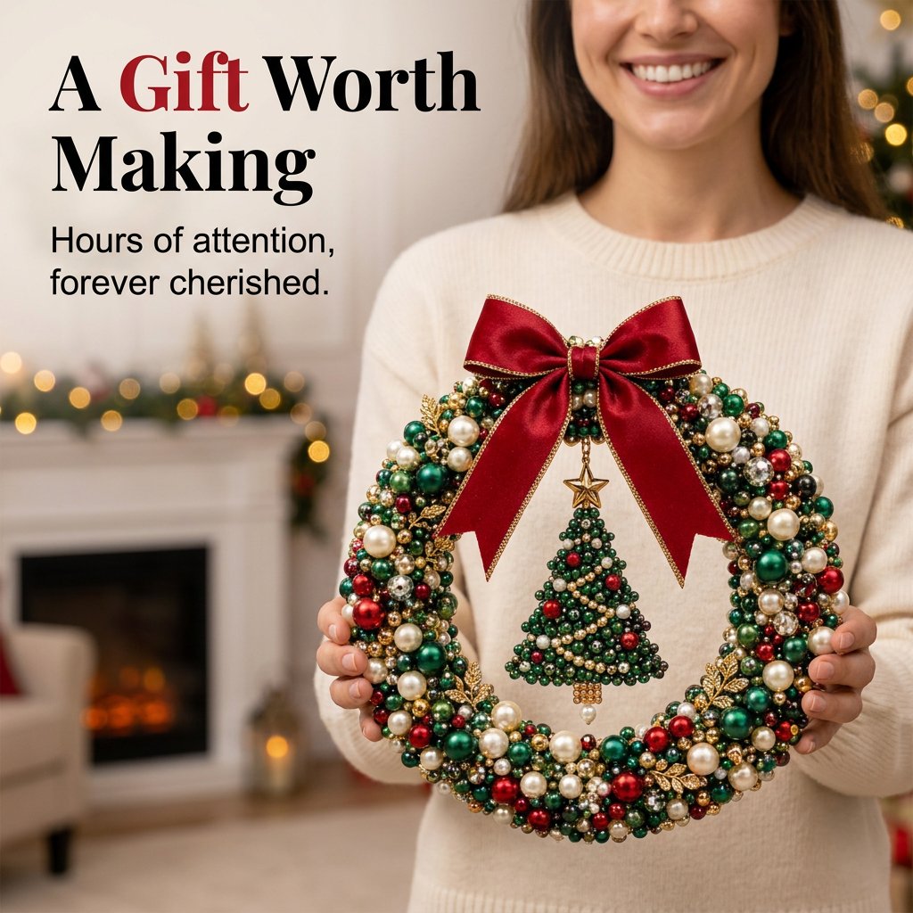 DIY Christmas wreath as a meaningful handmade gift