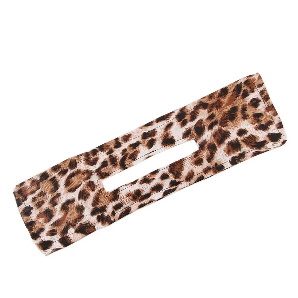 Leopard print hair accessory shown flat