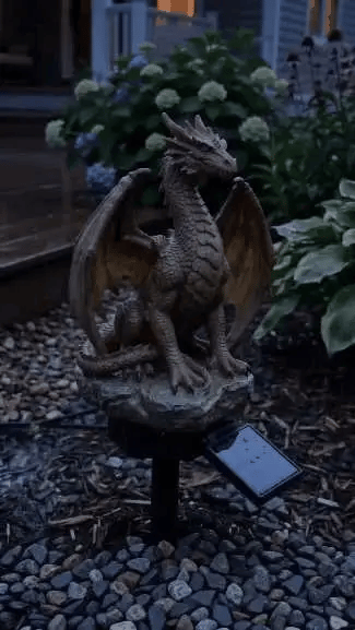 💥LAST DAY 50% OFF🐉✨Solar Dragon Garden Statue Light &ndash; Golden Ember Fantasy Outdoor Decor