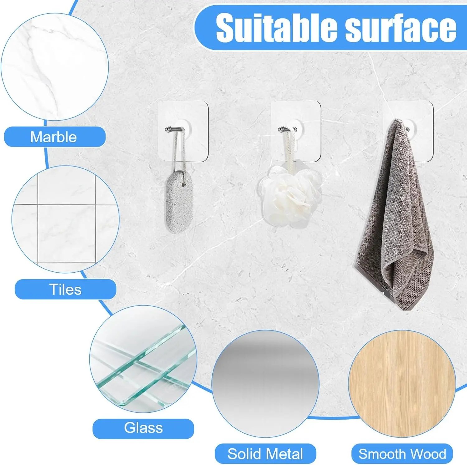 Compatible surfaces for adhesive hooks
