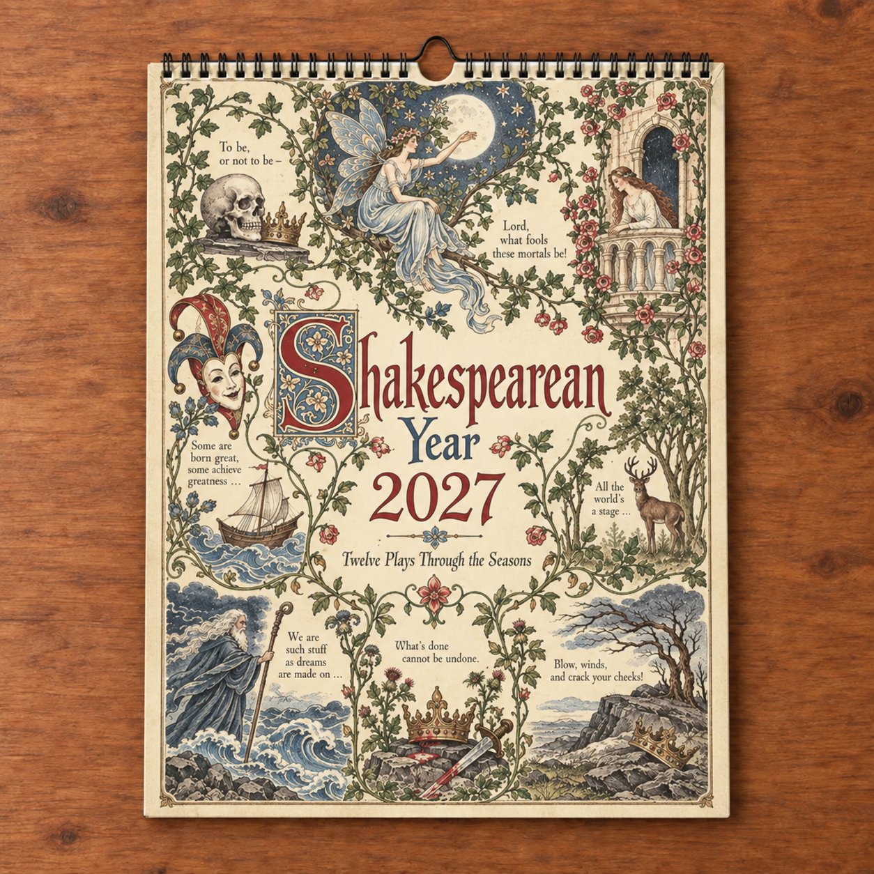 A Shakespearean Year 2027 Wall Calendar