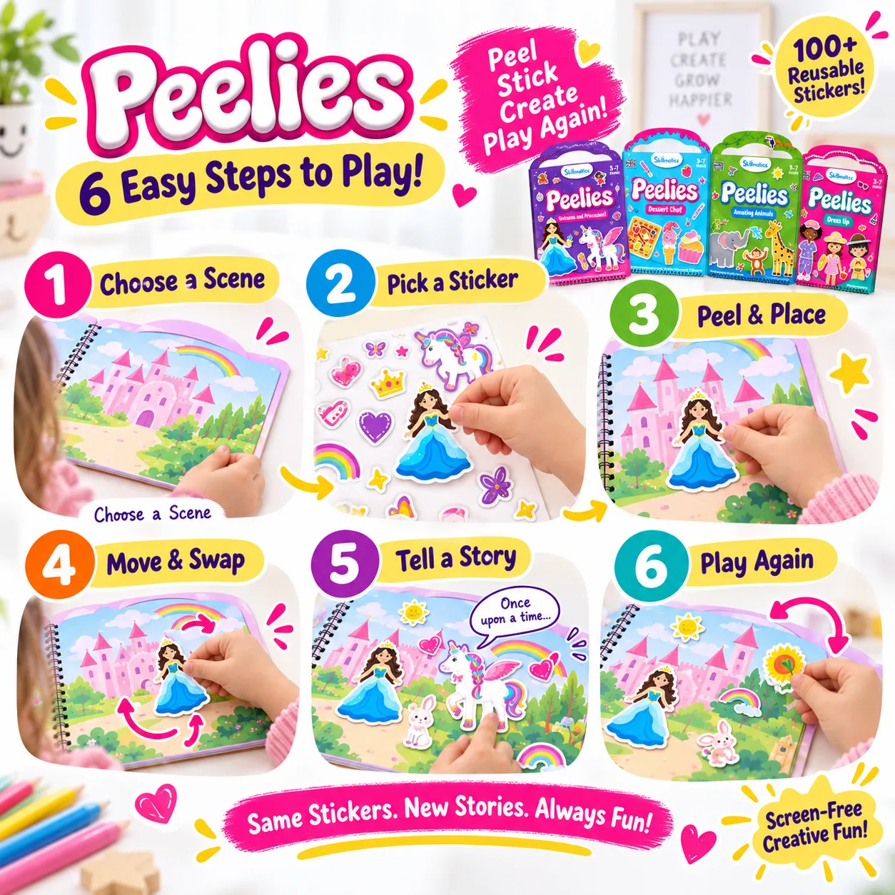 Sticker activity book themes