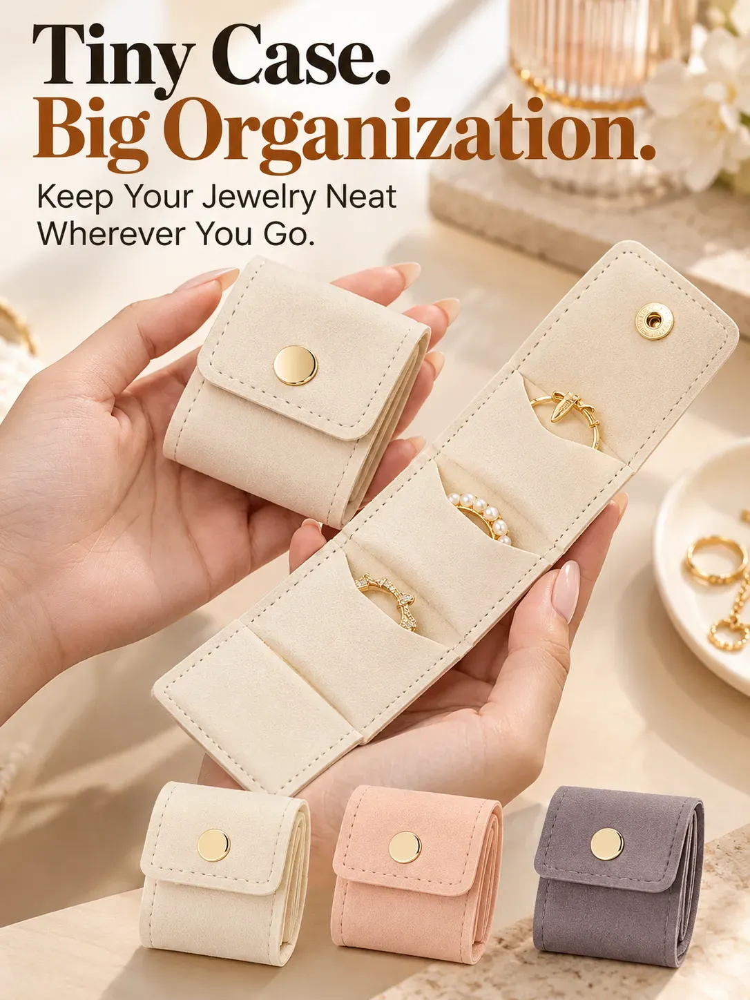 Multi-compartment foldable jewelry holder