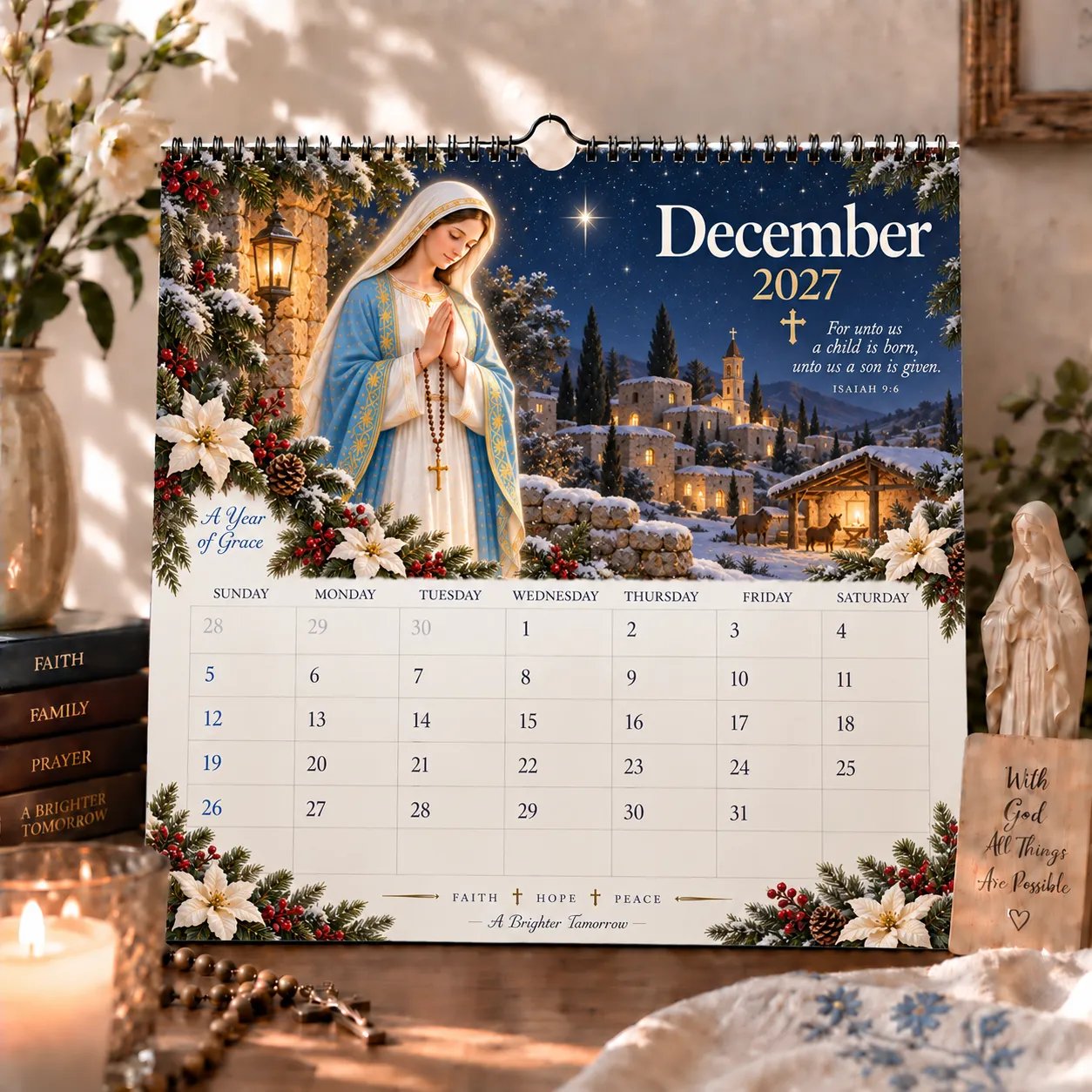 2027 Blessed Mother Calendar Detail