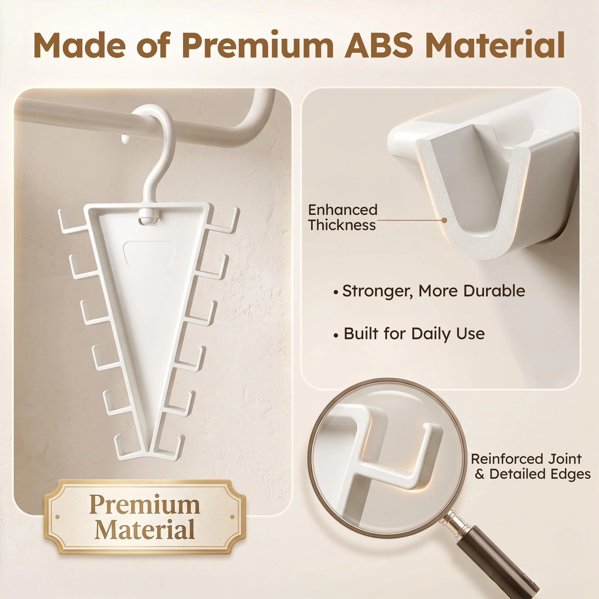 Premium reinforced ABS closet organizer