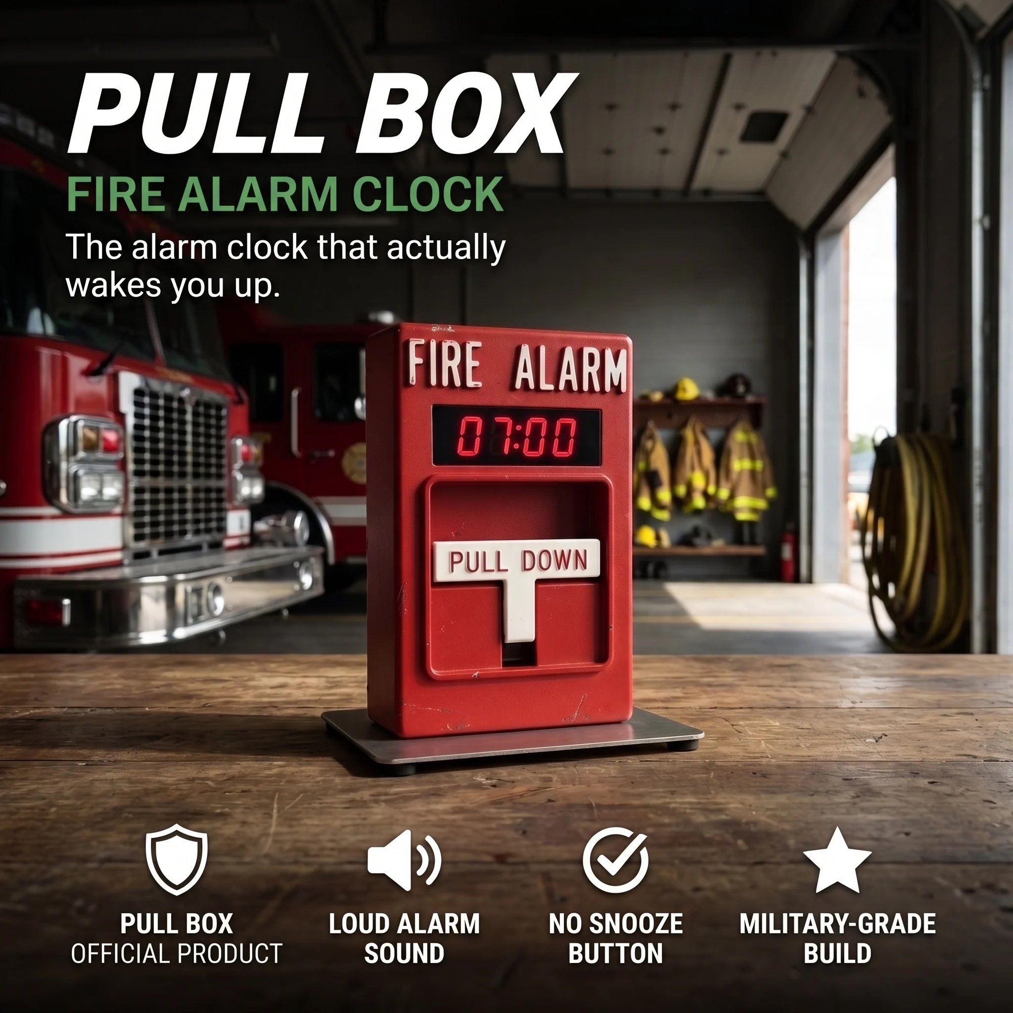 Unique firefighter gift fire truck alarm clock