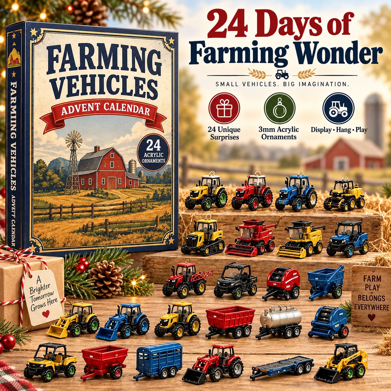 24 day farming vehicles Christmas advent calendar