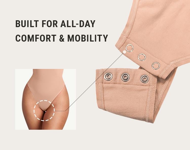 FeelinGirl Women's Seamless Shaping Long Sleeve Thong Comfortable Bodysuit for Tops and Underwear Lady Comfort Basic Springtok