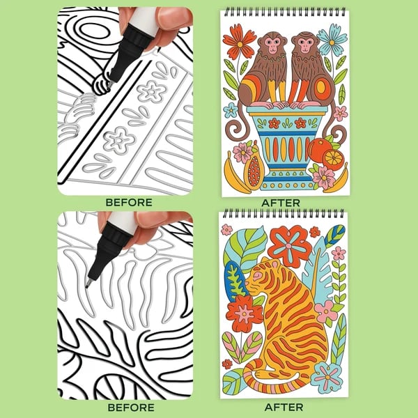 Trace-By-Groove before and after coloring